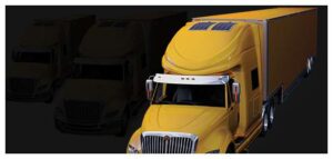yellow transportation truck with solar panels