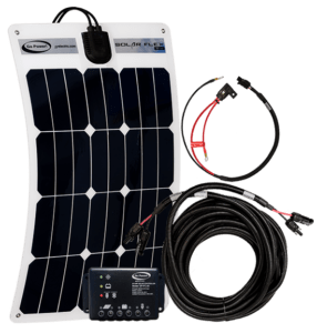 Fleet 30 watt solar kit components
